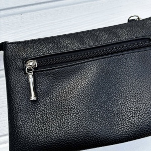 Zip Clasp Clutch Bag - Black